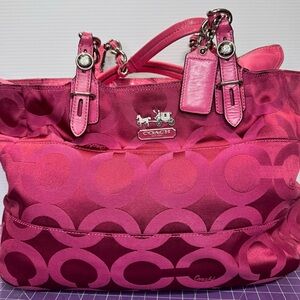 Coach Tribeca Op Art sateen tote